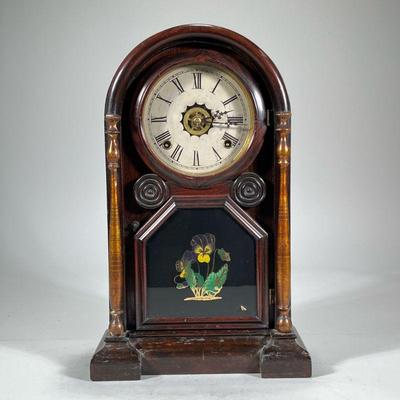 WELCH, SPRING & CO. SHELF CLOCK | Regulating shelf clock with paper documentation inside the back panel, the face with Roman numerals...