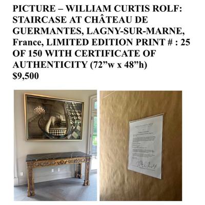 $4,500 - Limited Edition W/ Cert - VERY LARGE - William Curtis Rolf