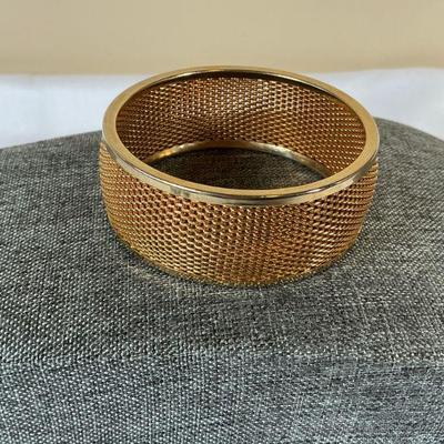 Gold Bangle Bracelet - mesh style