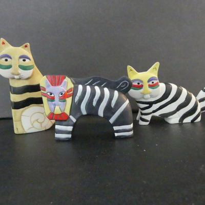 Vintage Laurel Burch Style Figurines - 3 in All