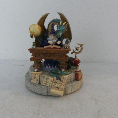 Vintage Marjorie Sarnat San Francisco Music Box Co. Merlin & the Dragon