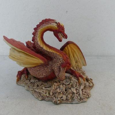 Vintage 1991-1993 Andrew Bill Enchantica Collection "Snarlgard - Autumn Dragon" #EN2034 - 6¾" Tall - With COA