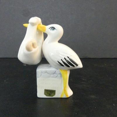 Vintage Sarsaparilla Stork & Baby Salt & Pepper Shakers