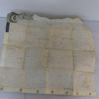 Antique 25 January 1755 Original Indenture During the Reign of George II on Parchment