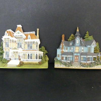Vintage Sculpted 3D Wall Art Victorian Houses