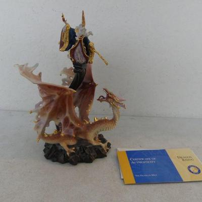 Vintage Franklin Mint "Dragon Rising" by Myles Pinkney Porcelain Figure - 12" Tall - With COA