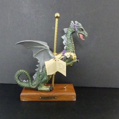 Vintage Heartland Originals Dragon Carousel Music Box - Plays "Puff, the Magic Dragon"