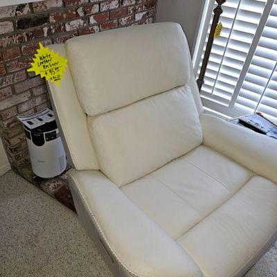 Leather recliner as is 