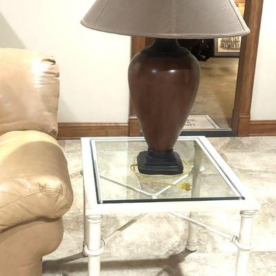 iron and glass end table
