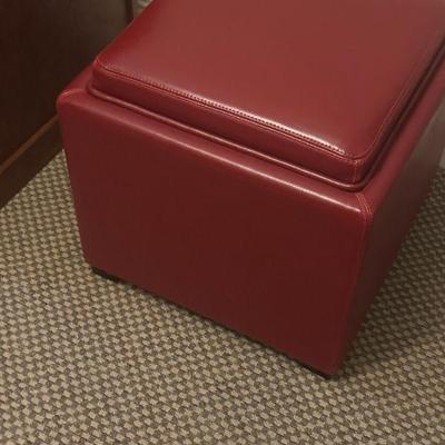 small red ottoman