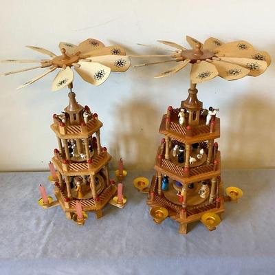 Nativity Christmas Pyramid Carousel Candle Holders