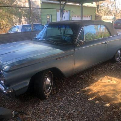 1963 Buick Special convertible, V-6 engine, automatic, power steering and brakes, AM radio, showing 62K miles, iceberg blue paint with...