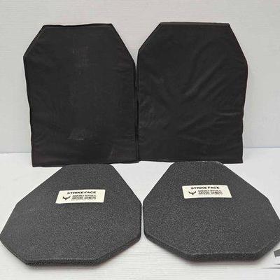 #1678 • (2) Strike Face Armoured Plates & (2) Trauma Pads
