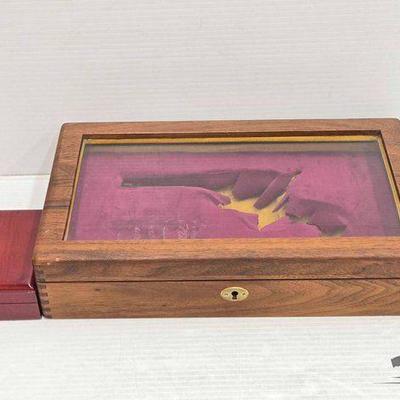 #1630 • Wooden Gun Display Case & Small Wooden Box
