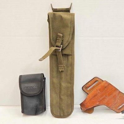 #1612 • Bushnell Binocular Case, Cleaning Rod Case & Leather Holster
