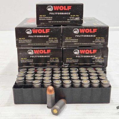 #1524 • NEW!!! (350) Wolf .380 ACP Ammo
