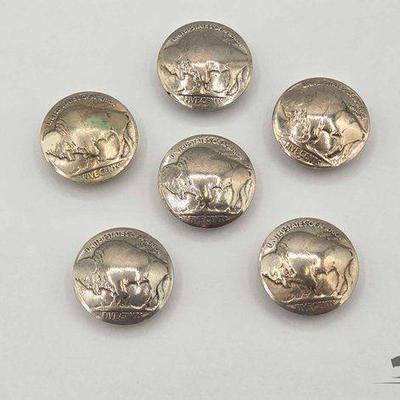 #104 • (6) Buffalo Nickel Button Covers
