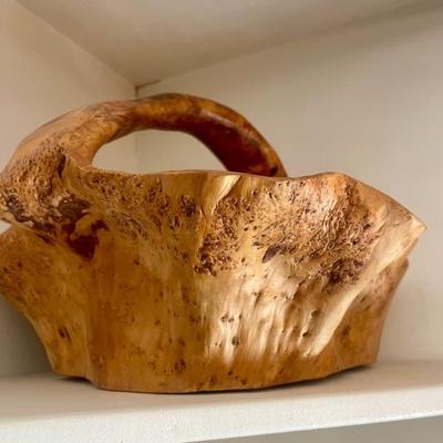 Hand made basket of wood 