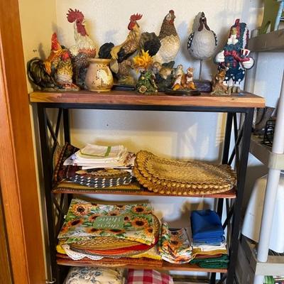 Chicken decor and linens 