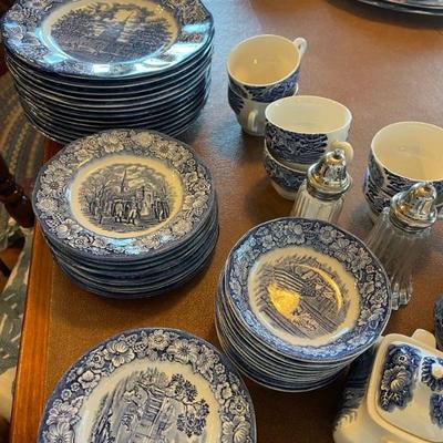 Sale Photo Thumbnail #182: Blue set of china 