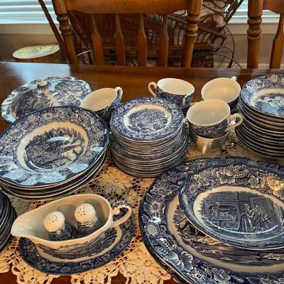 Blue dishware  