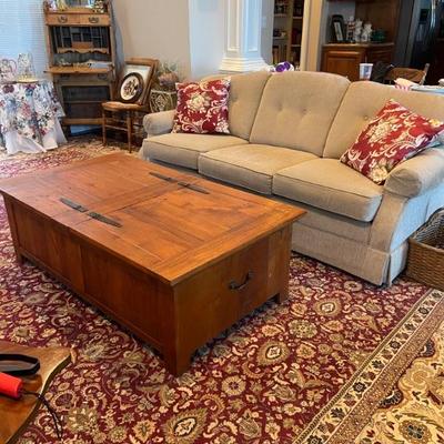 Couch and coffee table with storage 