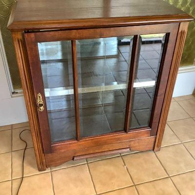 Antique Lighted Bar Cabinet