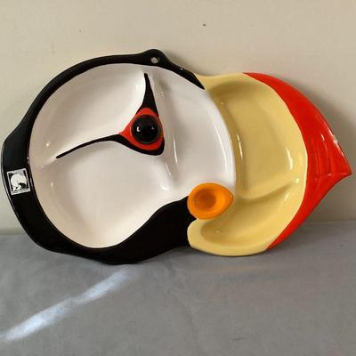 Alaska signed puffin head plate