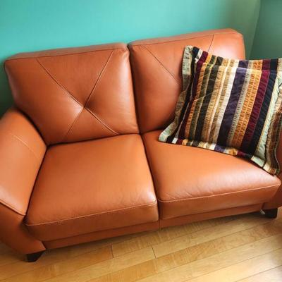 Leather loveseat