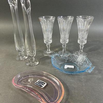 Lot 308 | Vintage Fostoria Slung Glass, Pink Opal Glass &
