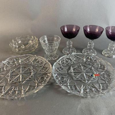 Lot 305 | Fostoria American Lady Amethyst Glasses & More!
