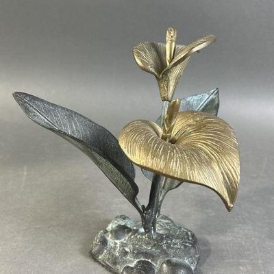 Lot 190 | Brass Cala Lily Floral Sculpture
