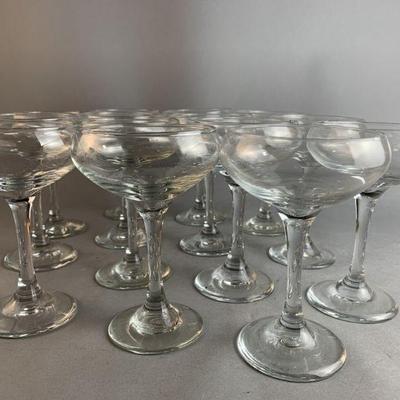 Lot 19 | 14 Wedding Toast Low Rim Champagne Glasses
