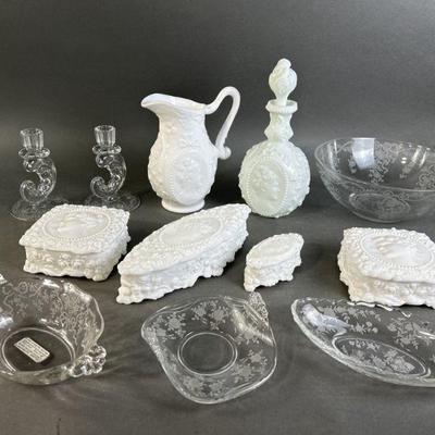 Lot 226 | Fostoria & J Lind Milk Glass, Sonato Glass & More
