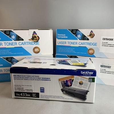 Lot 26 | Brother & Off Brand Toner Cartridges TN-433BK
