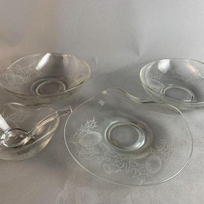 Lot 257 | Fostoria Contour Thistle Etched Glass Lot
