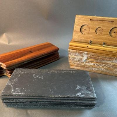 Lot 72 | Bulk Slate Panels, Wood Panels & Wood Platters
