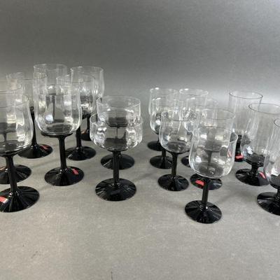 Lot 280 | Vintage Fostoria Clear & Black Glassware

