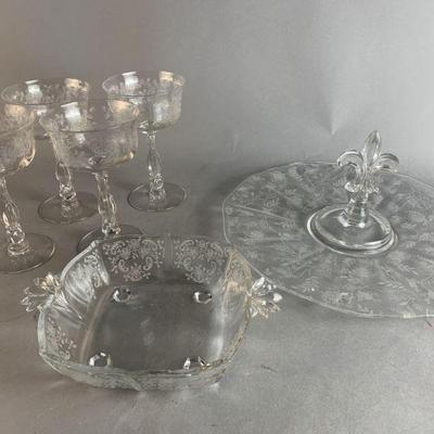 Sale Photo Thumbnail #289: Lot 278 | Fostoria Baroque Etched Glass Tray & More!
