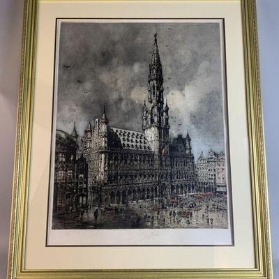 Lot 171 | Gothic Art Print Of Street In Paris
