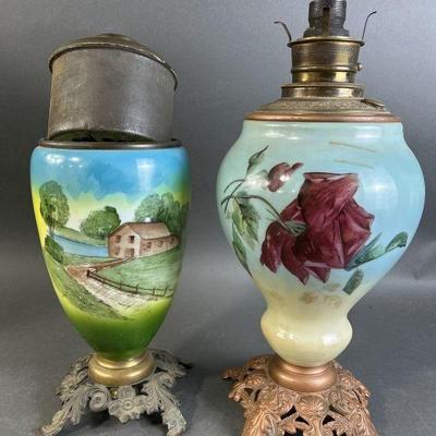 Lot 291 | Vintage Fostoria Milk Glass Lamps & Lamp Parts
