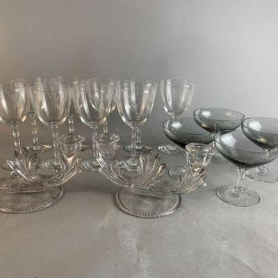 Lot 232 | Fostoria Baroque Glass Candle Holders & More!
