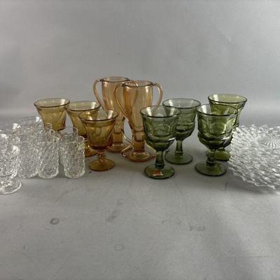 Lot 242 | Marked HFM Goblets, Amber Vases, & More
