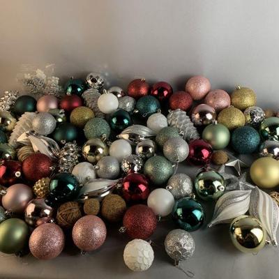 Sale Photo Thumbnail #60: Lot 64 | Jewel Tones Christmas Bulb & Ornaments
