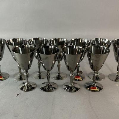 Lot 253 | Fostoria Regal Stainless Steel Overlay Goblets
