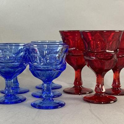 Lot 312 | Argus HFM Ruby & Cobalt Goblets
