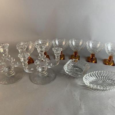 Lot 234 | Fostoria Lafayette Glass Candelabras & More!
