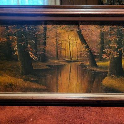 Original Jesse Barnes oil painting 56 1/2" x 32 1/2" framed