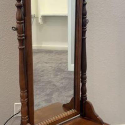 Swivel Full Length Mirror On Drawer Stand