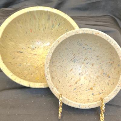 Vintage Texas Ware Confetti Splatter Melmac Mixing Bowl Pair